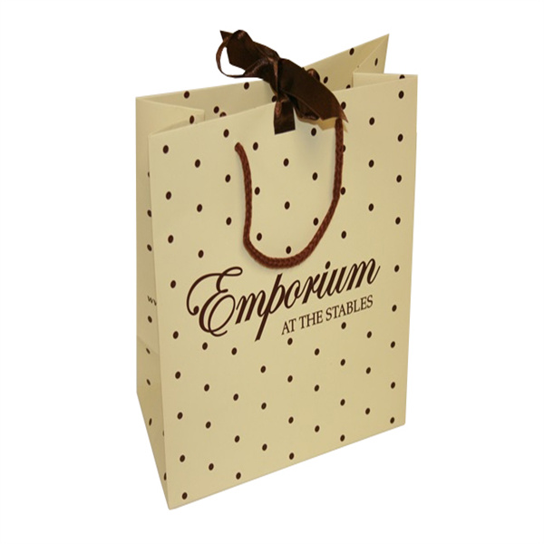 Personalized Recycled Custom Logo Printed Grocery Shopping Packaging Brown Kraft Paper Bag with Handles Manufacturer, Wholesales