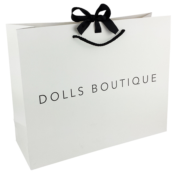 Personalized Printing White Black Gift Craft Kraft Clothing Shopping Bags Paper with Handle Custom Logo