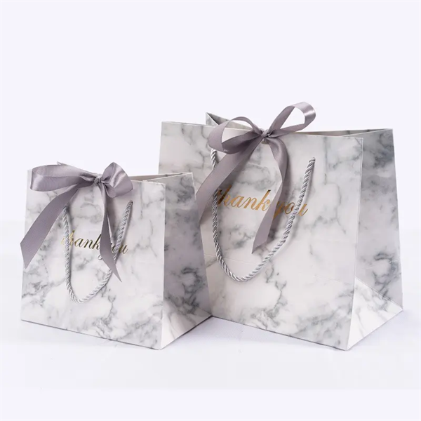 Customized Marble Clothing Shopping Paper Bag for Gifts Birthday Party Favors Wedding Ribbon Gift Packaging Bags with Handle Manufacturer, Manufacturers
