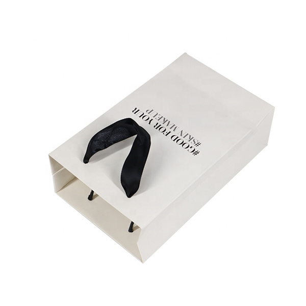Customized Printing White Kraft Paper Bag with Twisted String Handle