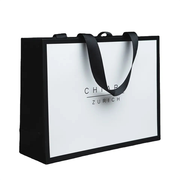Personalized Luxury Replica Famous Band Black Paper Shopping Women's Bag for Packaging Gift with Handle Manufacturers, Factories