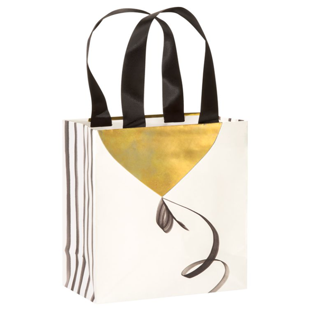 Bespoke Luxury Paper Handle Paperbag with Gold Sides Printing Manufacturers, Wholesale