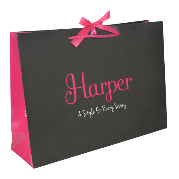 Personalized Hot Sales Custom Printed Logo Packaging Shopping Paper Bag with Ribbon Handles Manufacturers, Factories