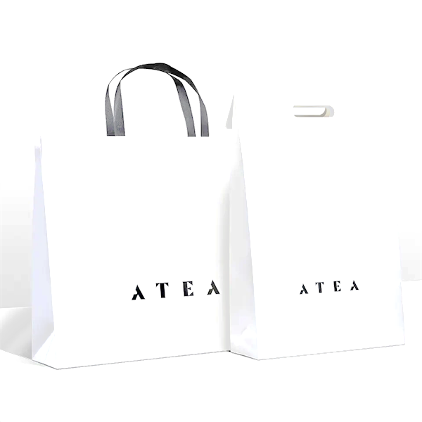 Customized Printing White Kraft Paper Bag with Twisted String Handle