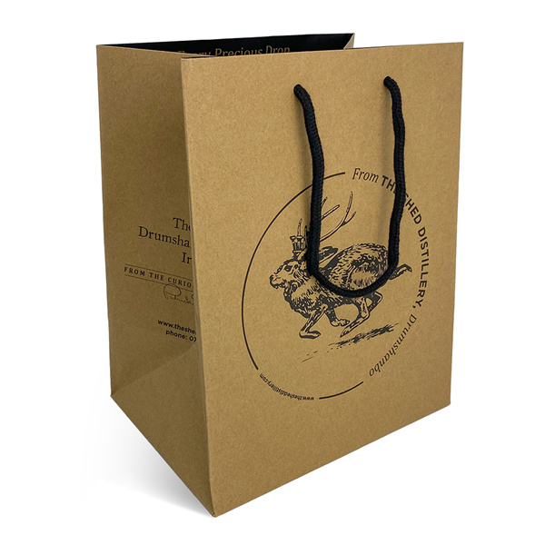Customized Custom Design Your Own Logo Flat Handle Restaurant Delivery Take out Packaging Carry Brown Kraft Paper Bag Manufacturers, Factory