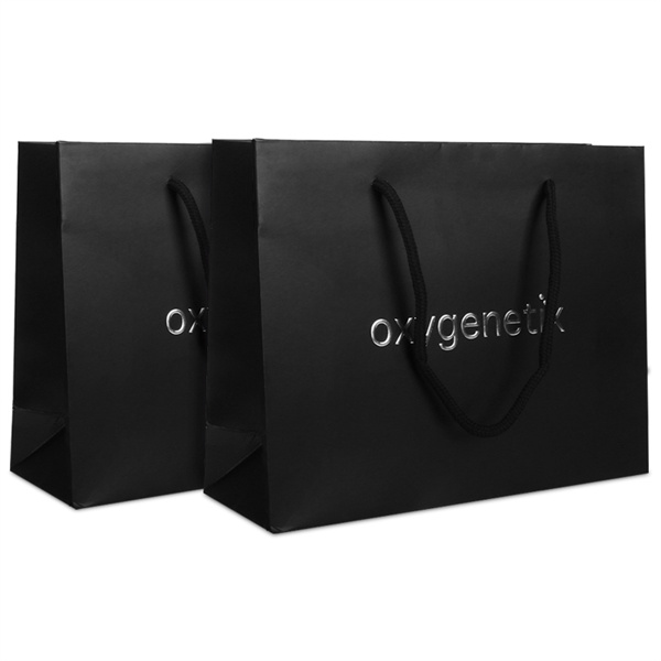 Customized Black laminated paper bags with silver foil logo wholesale Wholesale, Wholesales
