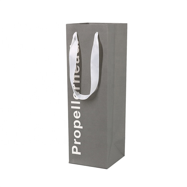 Customized One Bottle Red Wine Packaging Cardboard Gift Paper Bag Wine Carrier Bag with Ribbon Handle Manufacturers, Wholesale