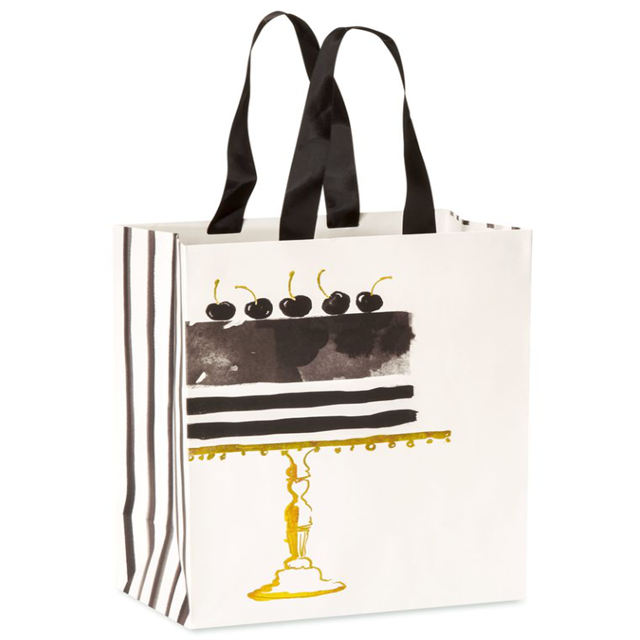 Bespoke Luxury Paper Handle Paperbag with Gold Sides Printing Manufacturers, Wholesale