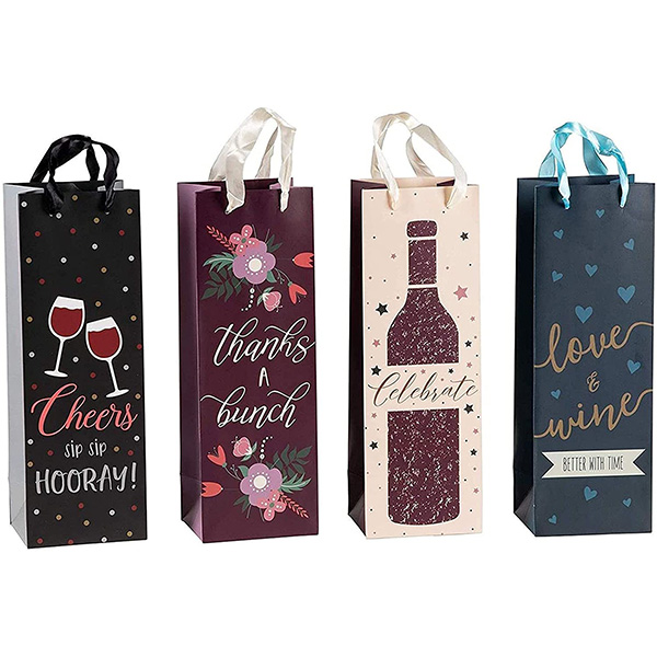 Customized Fashion Gift Wine Bottle Carrier Bag for Sale Factory, Factories