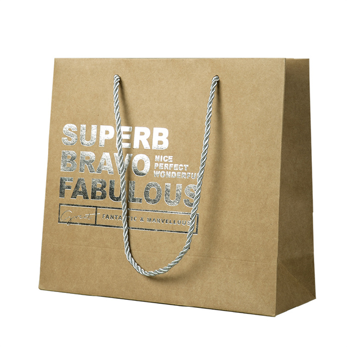 Customized Custom Logo Printed Brown White Gift Kraft Shopping Paper Bag with Handle Factory, Wholesales