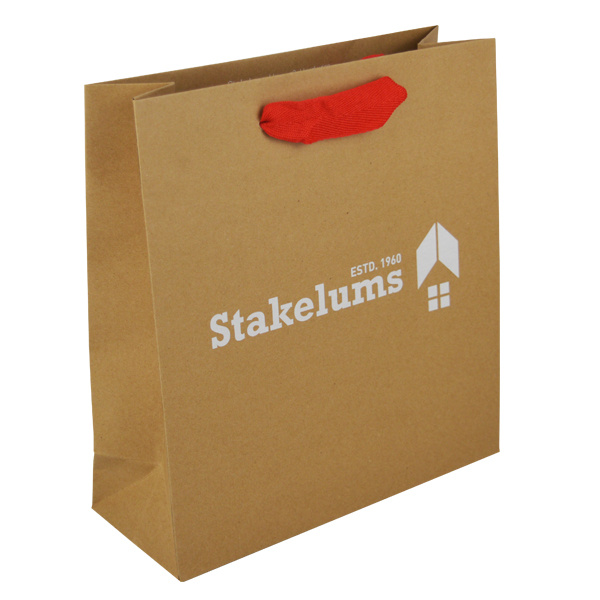 Personalized Recycled Custom Logo Printed Grocery Shopping Packaging Brown Kraft Paper Bag with Handles Manufacturer, Wholesales