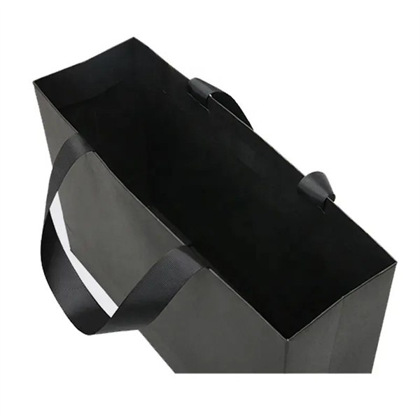 Personalized Luxury Replica Famous Band Black Paper Shopping Women's Bag for Packaging Gift with Handle Manufacturers, Factories