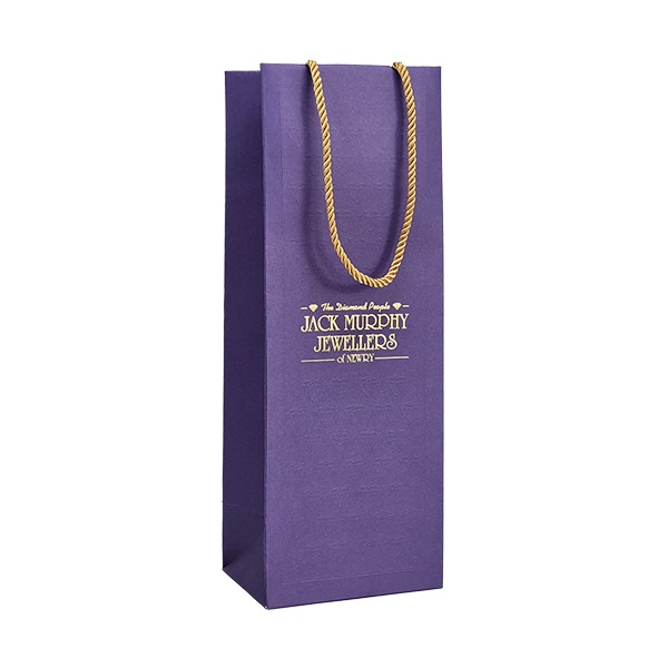 Personalized Pattern Printed Gold Luxury Small Red Wine Bottle Gift Carry Paper Bags