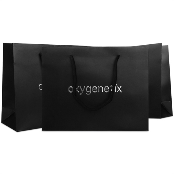 Customized Black laminated paper bags with silver foil logo wholesale Wholesale, Wholesales