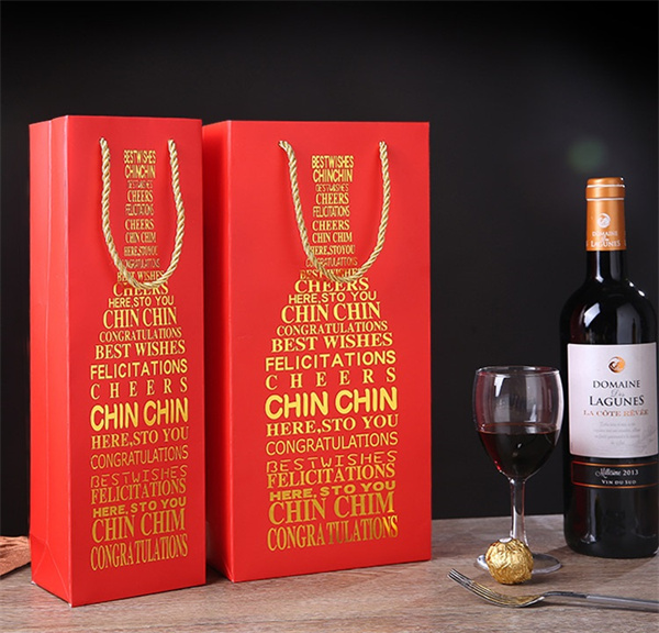 Bespoke High Quality Stock Paper Wine Bag Red Wine Packaging Paper Wine Paper Bag Manufacturers, Wholesale