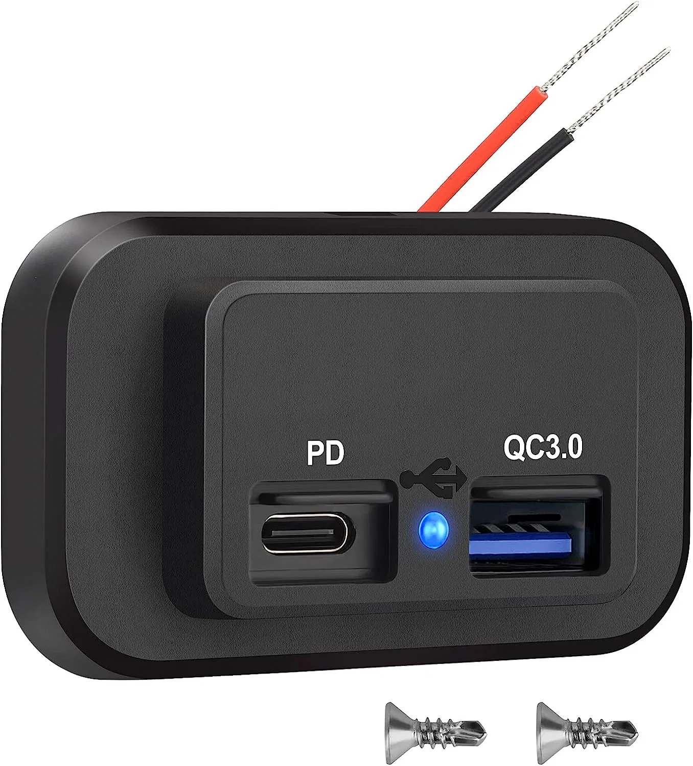12V USB Outlet Dual Quick Charge 3.0 12V Socket USB Charger and Pd Type-C Power Socket Adapter for RV Marine Motorcycle