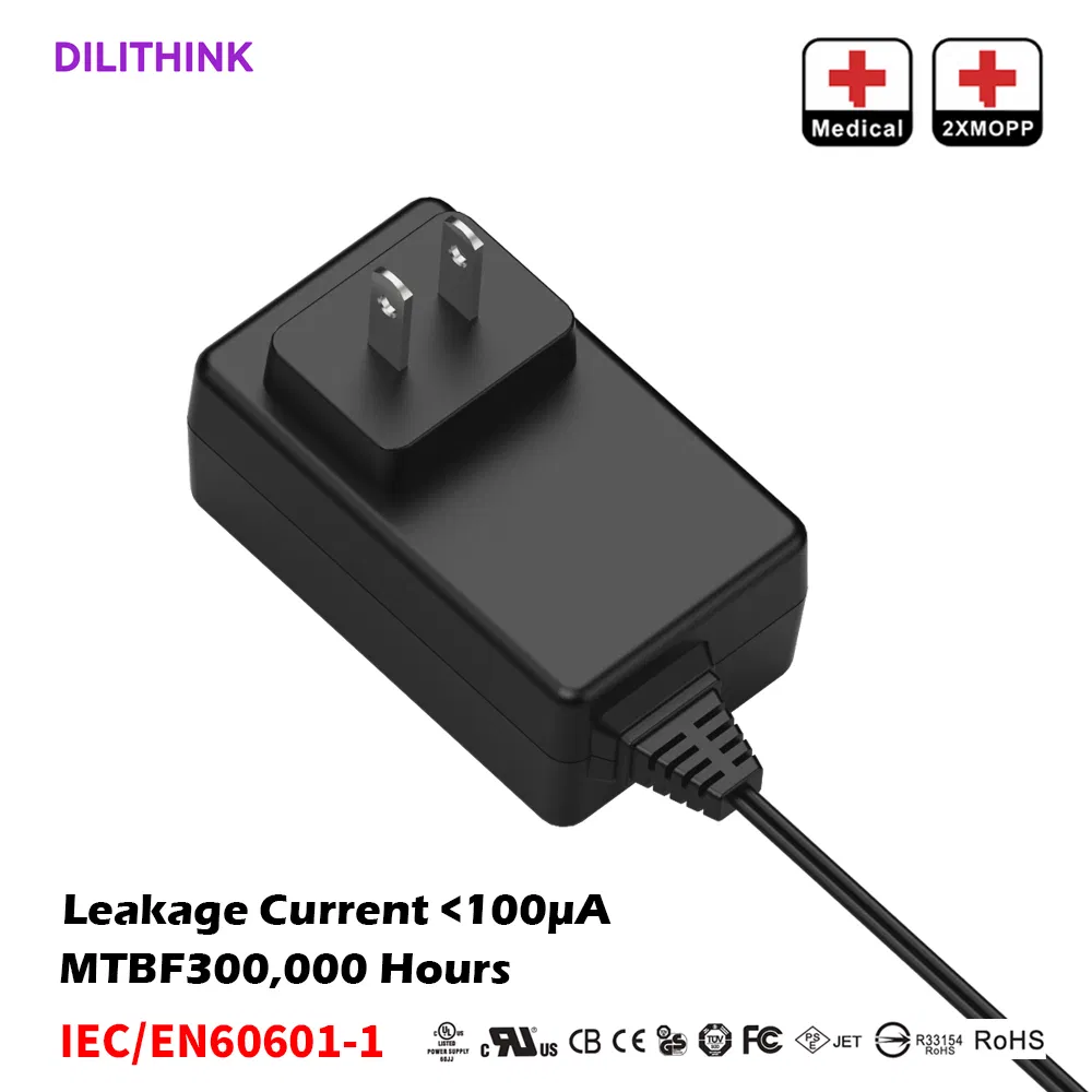 Medical Power Adapter Manufacturer 12W to 36W AC/DC Adapter for Medical Devices ISO 13485 Factory AC Adaptor