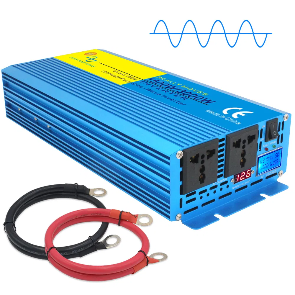 Converter 1500W 1.5kw 3000W 3kw DC to AC 12V 220V 230V Pure Sine Wave Power Inverter Universal Sockets for Home