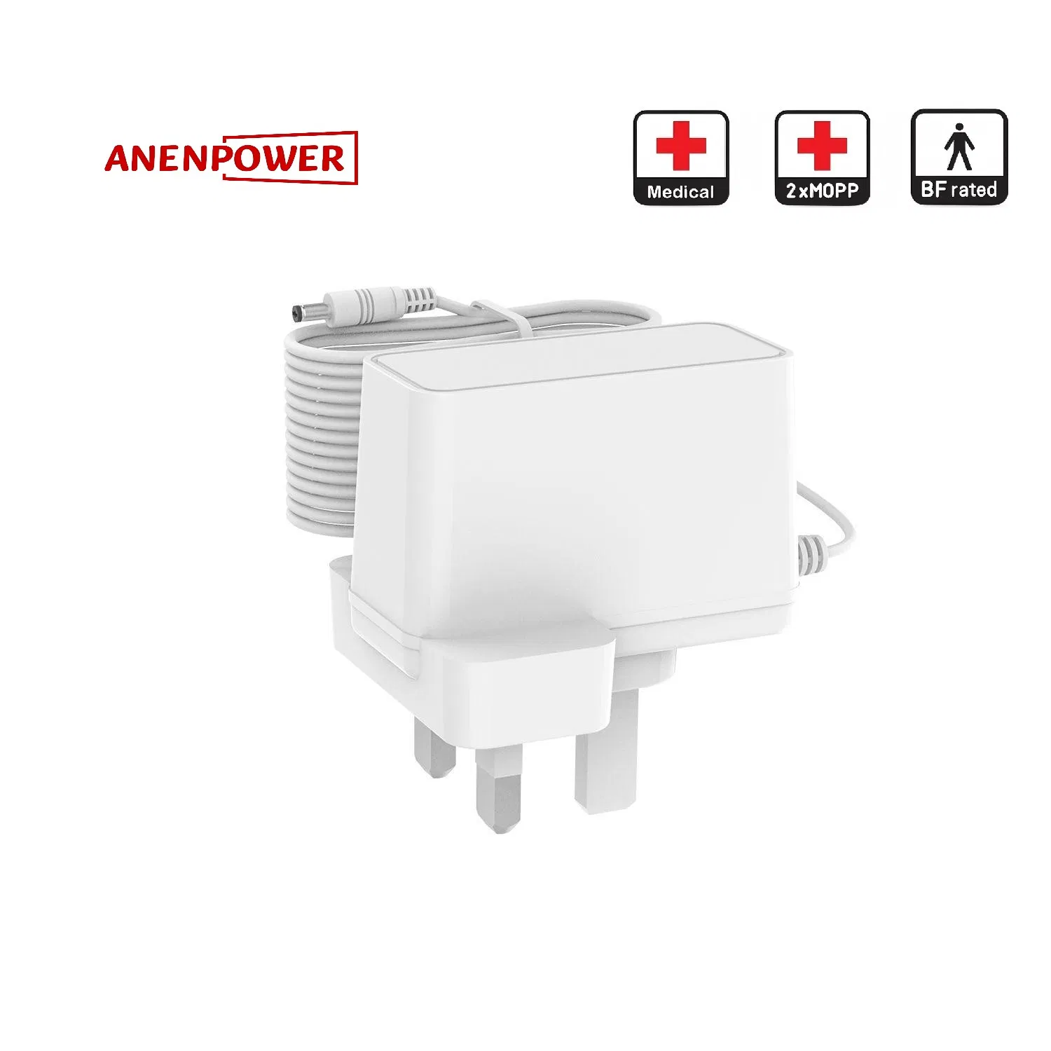 12V 2A Korea Plug Medical Grade AC DC Power Adapter Supply IEC/En 60601 Kc Certified for Handheld ECG Device