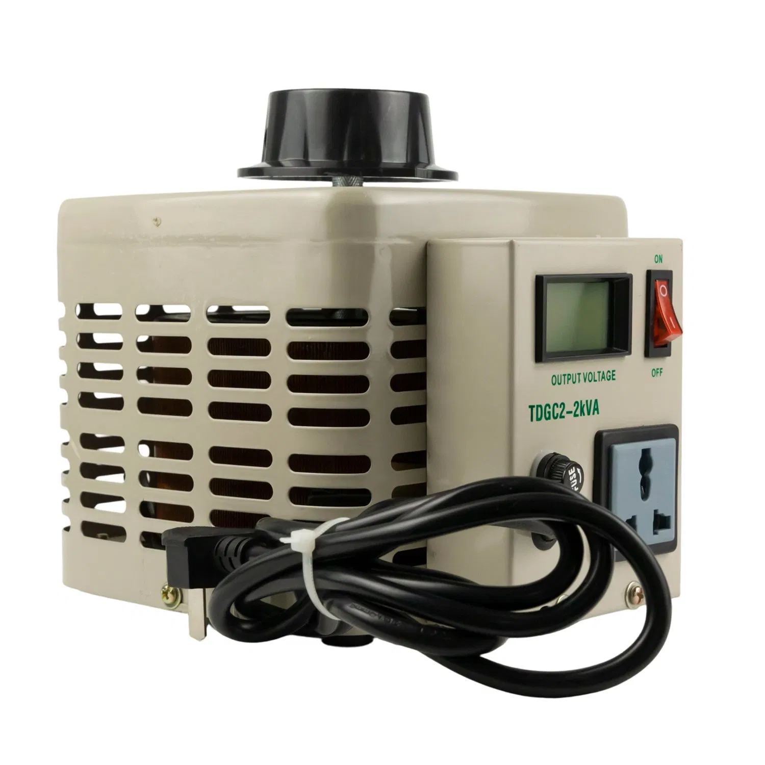 Single-Phase Contact Voltage Regulator AC 220V 2kVA 0-300V Adjustable Dimming Speed Regulation for Temperature Control Test