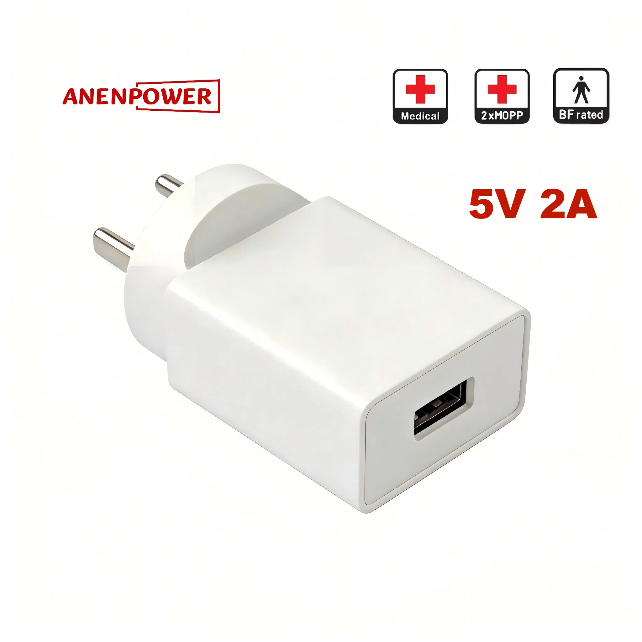 Medical Grade 5V 2A 10W Max Power Adapter IEC 60601-1 Certified Ukca Plug AC DC Supply