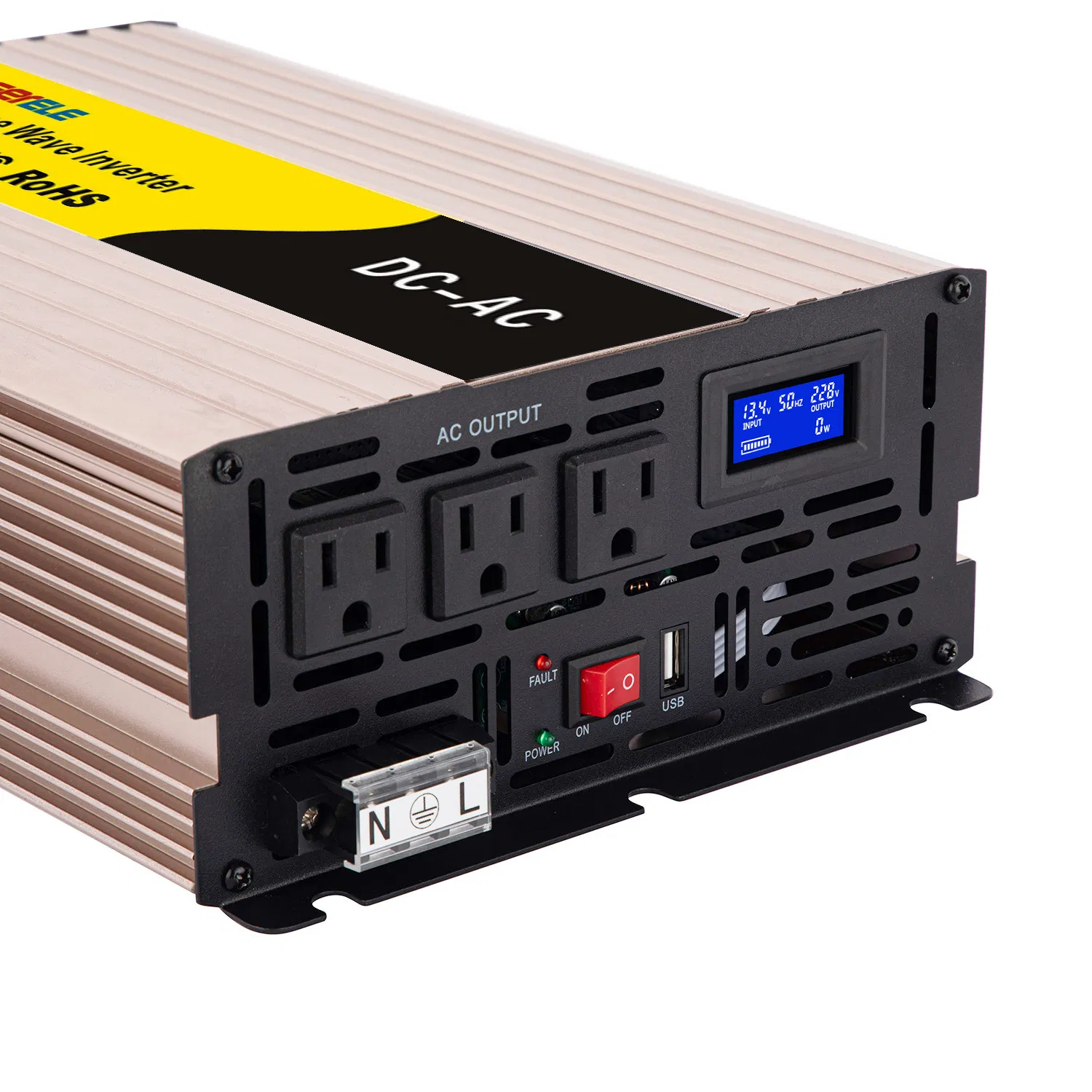 3000W/3kw 3000 Watt 12V/24V/48V DC to AC 110V/120V 220V Converter Pure Sine Wave Solar Power Inverter