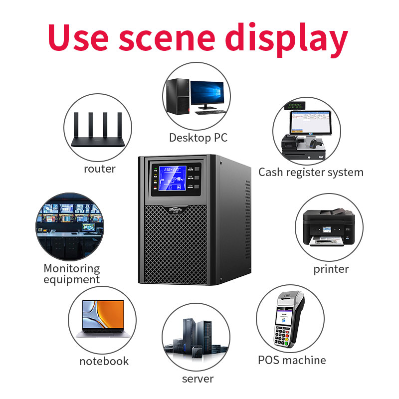 110V/220V Uninterruptible Power Supply UPS Manufacturers 1000va 2000va 3000va 6000va Single Phase Pure Sine Wave Online UPS Power Supply for Computer