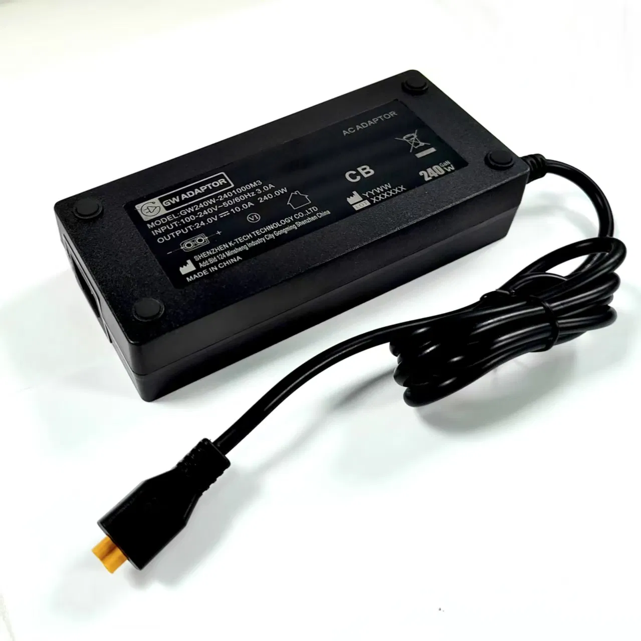 240W GaN 19V 12.63A IEC60601 Complied External Compact Desktop Medical Power Adapter