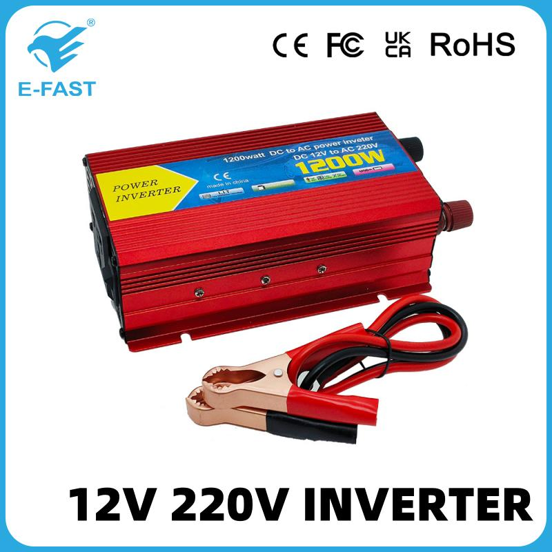 Intelligent Universal 200watt Solar Power Inverter 220V Socket USB 12V Converter DC to AC Car Power Inverter with LCD Screen