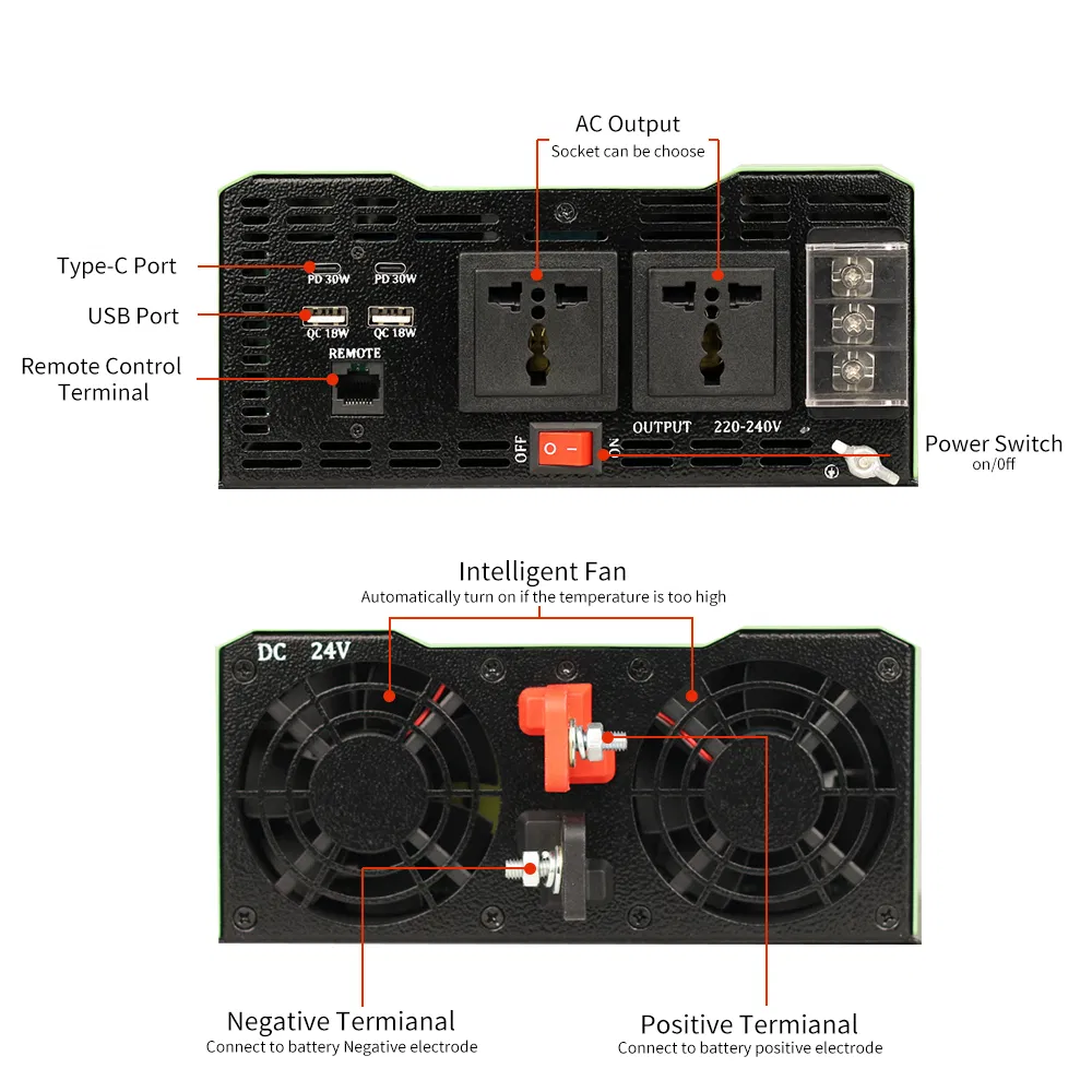4000W DC 12V 24V to AC 220V off Grid Power Supply Power Converter for RV Camping