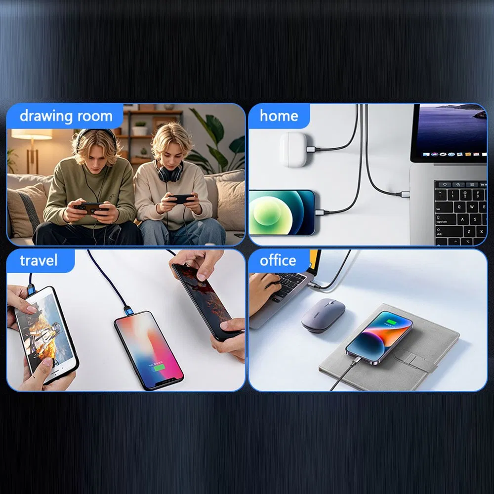 Hhw 240W GaN USB-C 6-Port Charger Station Pd Power Adapter with Color Display for Phone / Laptop / Earphones - Black / Us Plug