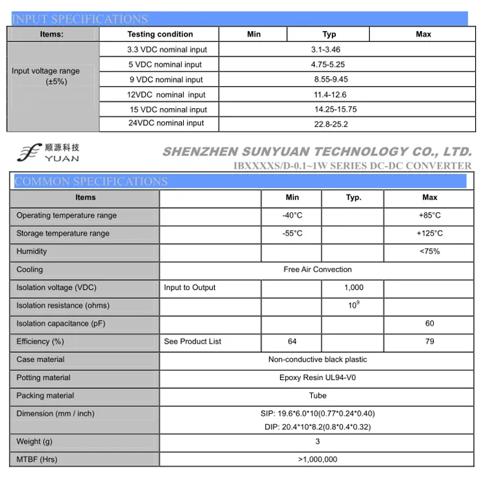 DC-DC Converter 1W-2W