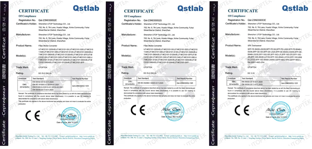 Certificates