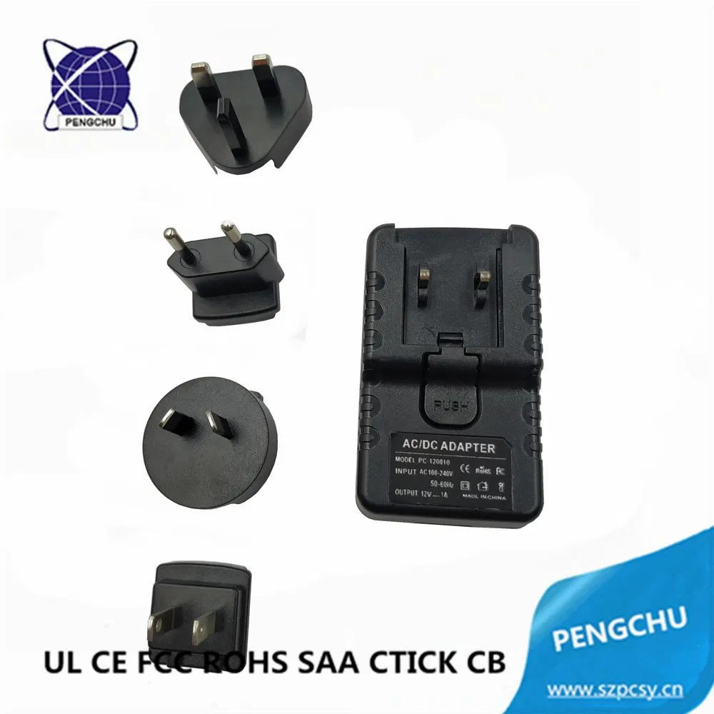 12V 0.5A 1A 2A 3A AC DC Wall Mounted Power Adapter with UL ETL CE FCC RoHS SAA C-TICK Approved
