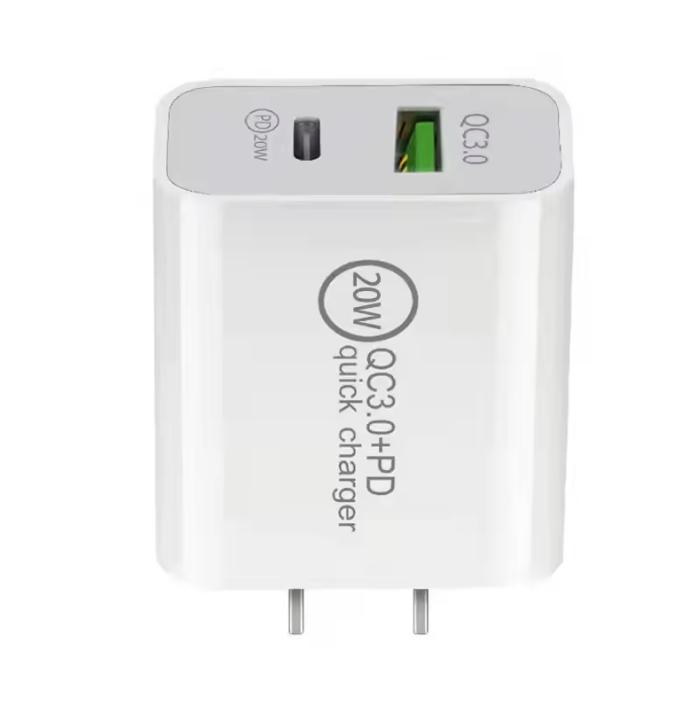 New 20W Portable Pd Fast Charging Wall Charger USB-C Type C Power Adapter Us 20W USB-C Power Adapter