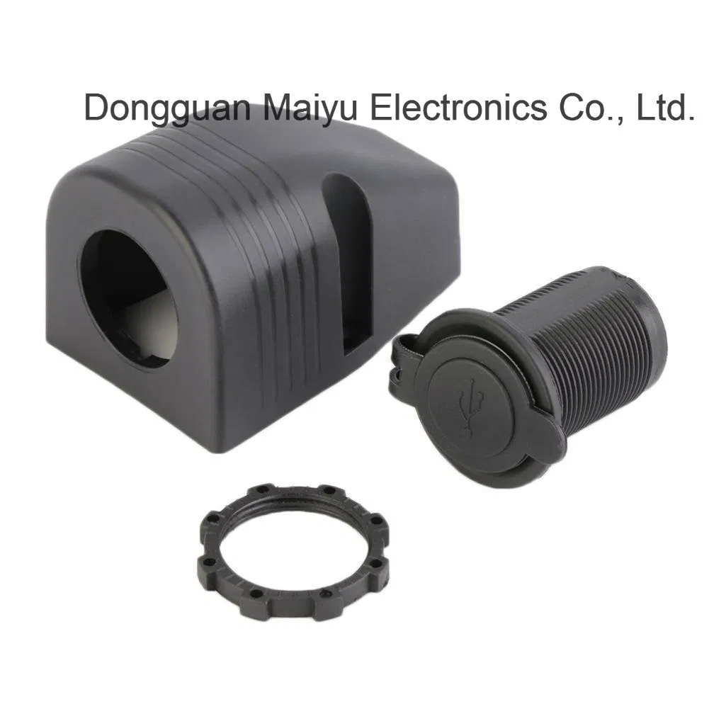 12V Dual USB Panel Dashboard Mount Charger Outlet Socket Adapter