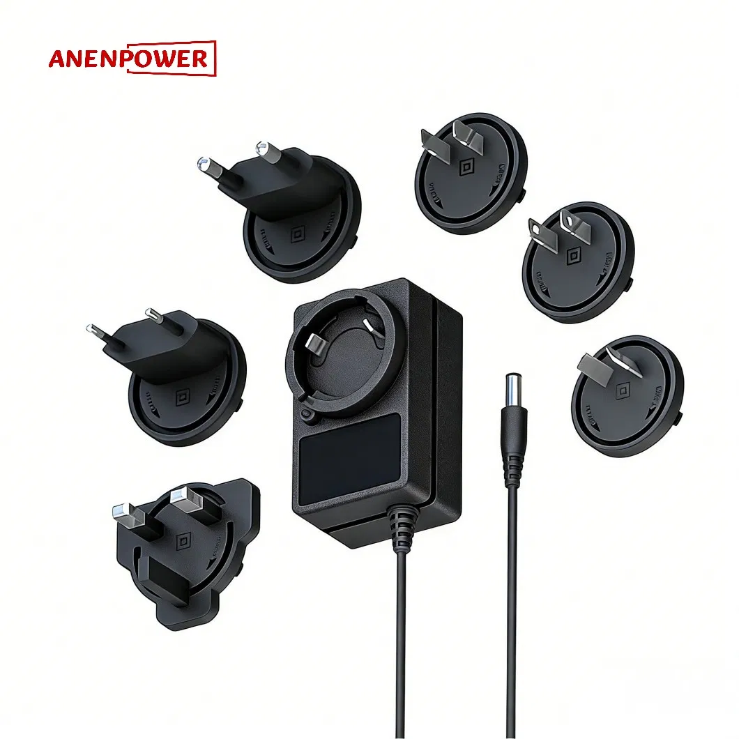 12V 3A/ 24V 1.5A/36V 1A/48V 0.75A AC DC Power Adapter with Interchangeable AC Plug UL CE Ukca Rcm Certification
