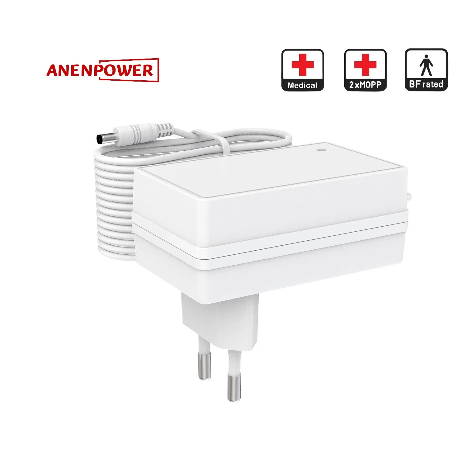EU Plug 12V 3A Medical Power Adapter IEC 60601-1 CE Certified for Portable Patient Monitors