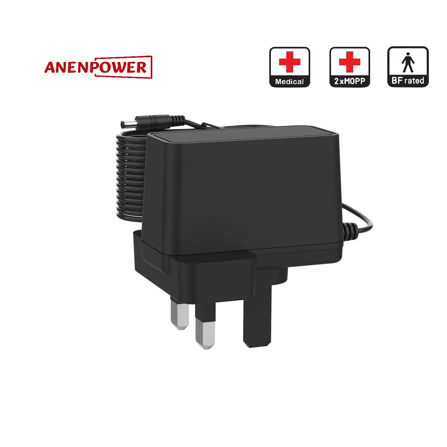 12V 2A Korea Plug Medical Grade AC DC Power Adapter Supply IEC/En 60601 Kc Certified for Handheld ECG Device