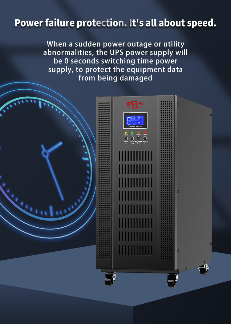 High Quality Online Dual Conversion Uninterruptible Power Supply Three Inputs and Three Outputs Stable Voltage Pure Sine Wave UPS for Communication Syste