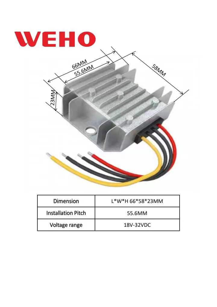 Wh-C1210 Step-Down 24V to 12V 10A 120W DC DC Converter Voltage Regulator Automotive Step-Down Reducer CE Certification