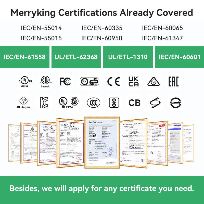 Merryking CE Certified Interchangeable Plugs OEM 60601 Standard Medical Power Supply Adapter 5V 2A 2.5A 6V 1A 6V Medical Grade Power Adapter for Hi-Fi Products