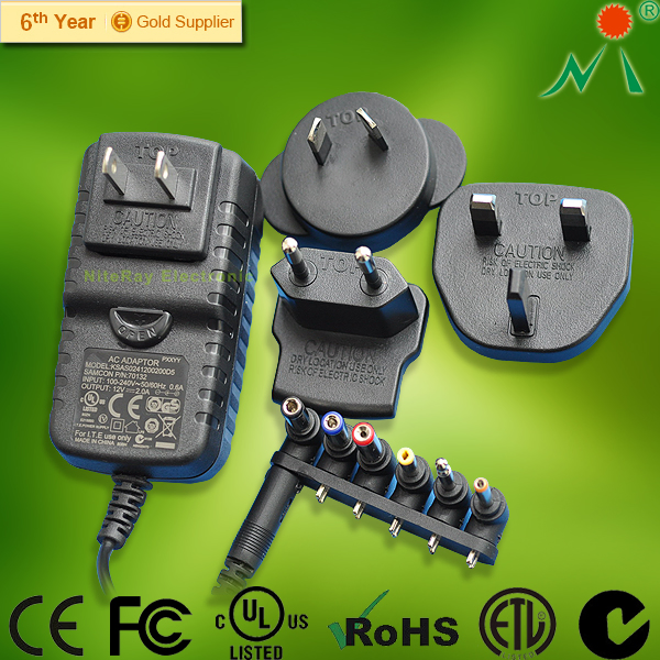 Universal Plugs AC DC Adapter with Interchangeable Plugs Power Adaptor