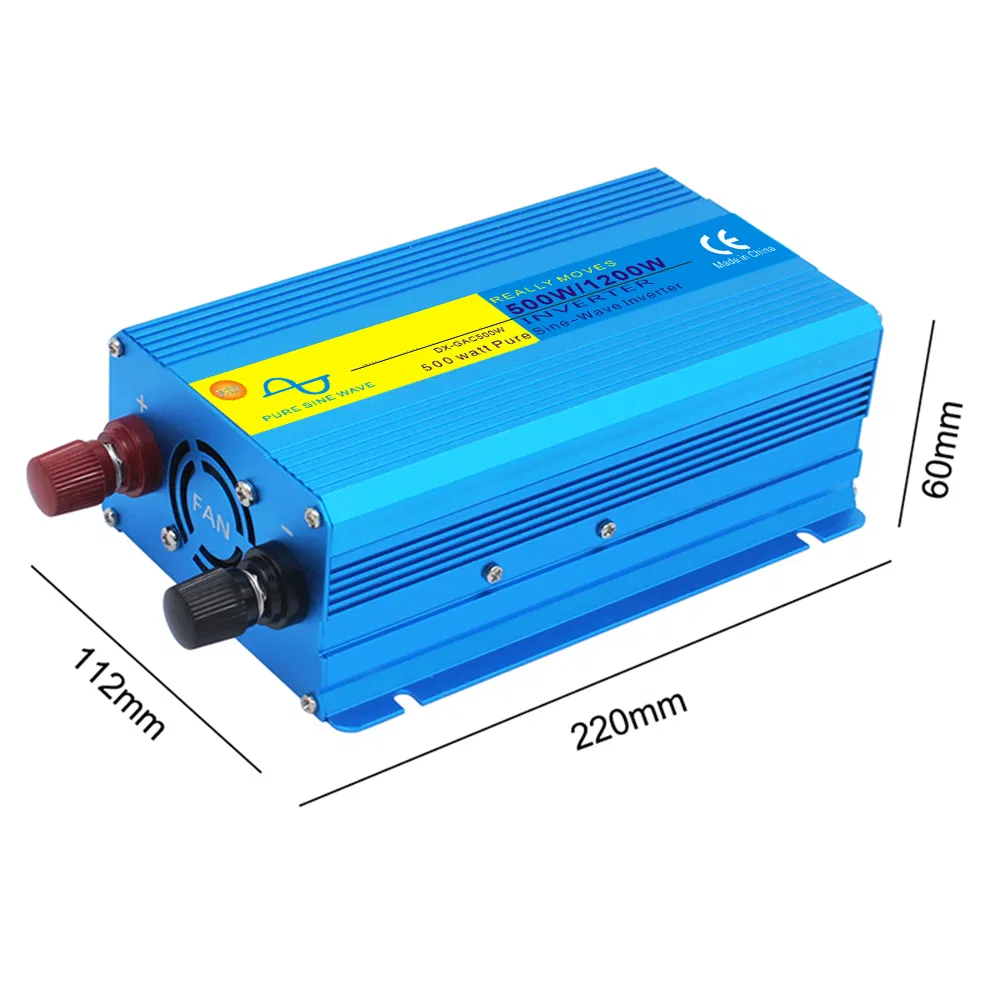 Universal Sockets DC to AC 12vto 220V Continuous Power 500W 1000W 1200W Pure Sine Wave Inverter Converter for Home
