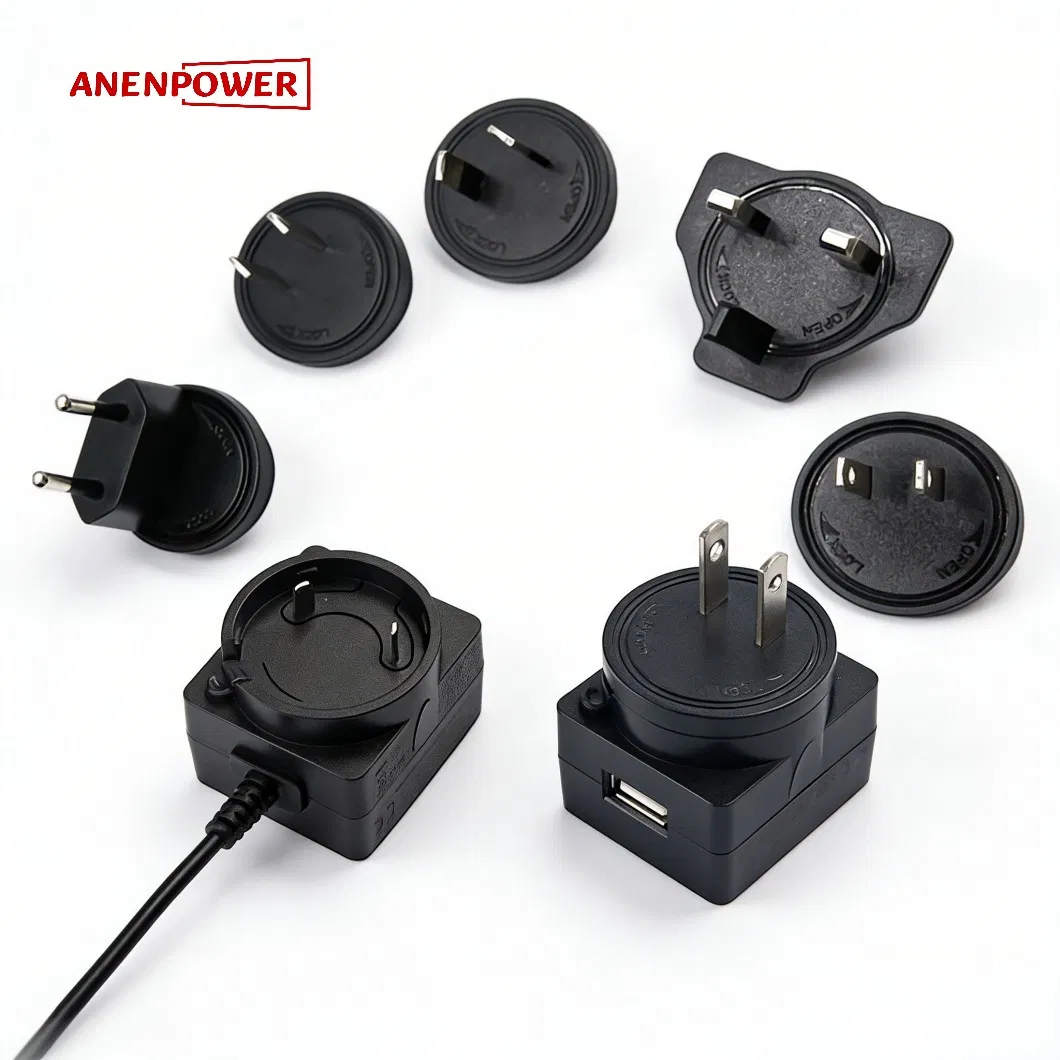 12V 3A/ 24V 1.5A/36V 1A/48V 0.75A AC DC Power Adapter with Interchangeable AC Plug UL CE Ukca Rcm Certification