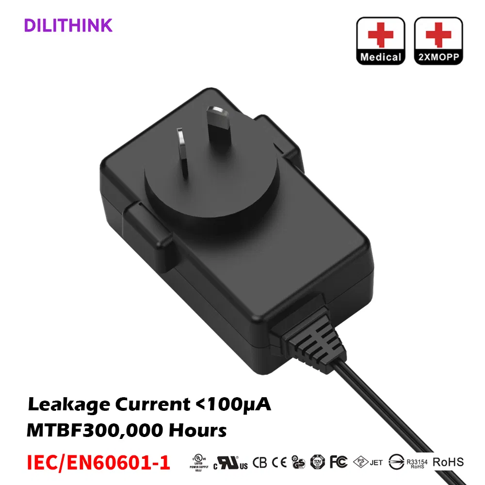 Medical Power Adapter Manufacturer 12W to 36W AC/DC Adapter for Medical Devices ISO 13485 Factory AC Adaptor