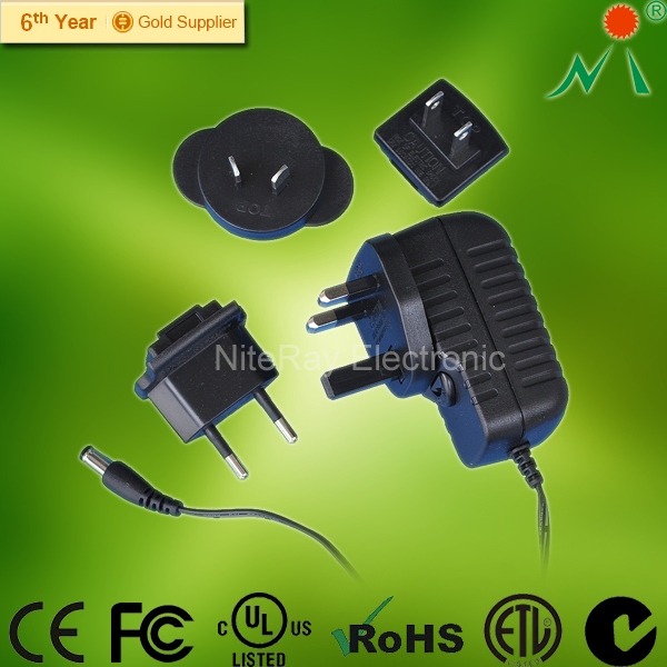 Universal Plugs AC DC Adapter with Interchangeable Plugs Power Adaptor