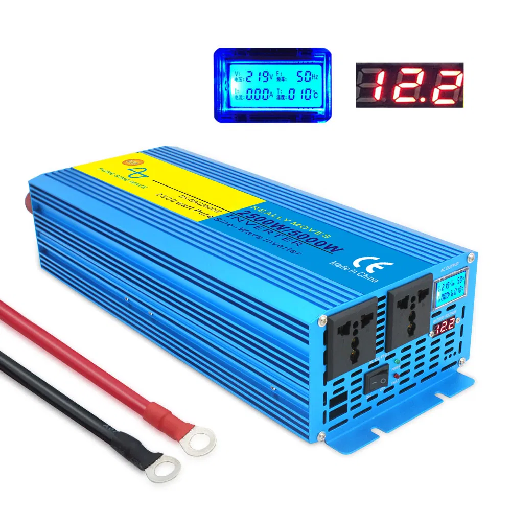 Voltage Converters 2500W 3000W 5000W 6000W Universal Sockets DC 12V to AC 220V Pure Sine Wave Power Inverter
