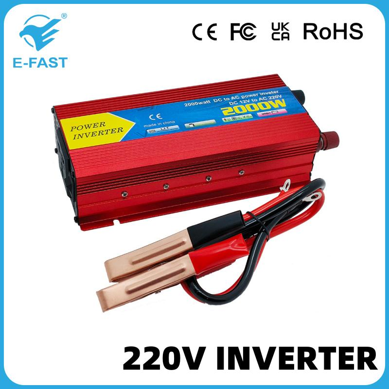 Aluminum Multiple Protection Universal DC to AC Car Power Inverter 200W Solar Power Inverter Intelligent 12V 220V Converter