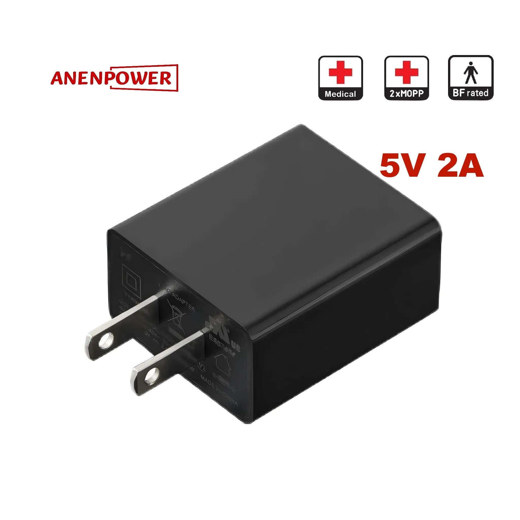 Medical Grade 5V 2A 10W Max Power Adapter IEC 60601-1 Certified Ukca Plug AC DC Supply